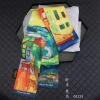 Oil painting style double-sided small silk scarf, Van Gogh sunflower, versatile women's decoration, texture twill hair band, narrow and long ribbon Application Scenario